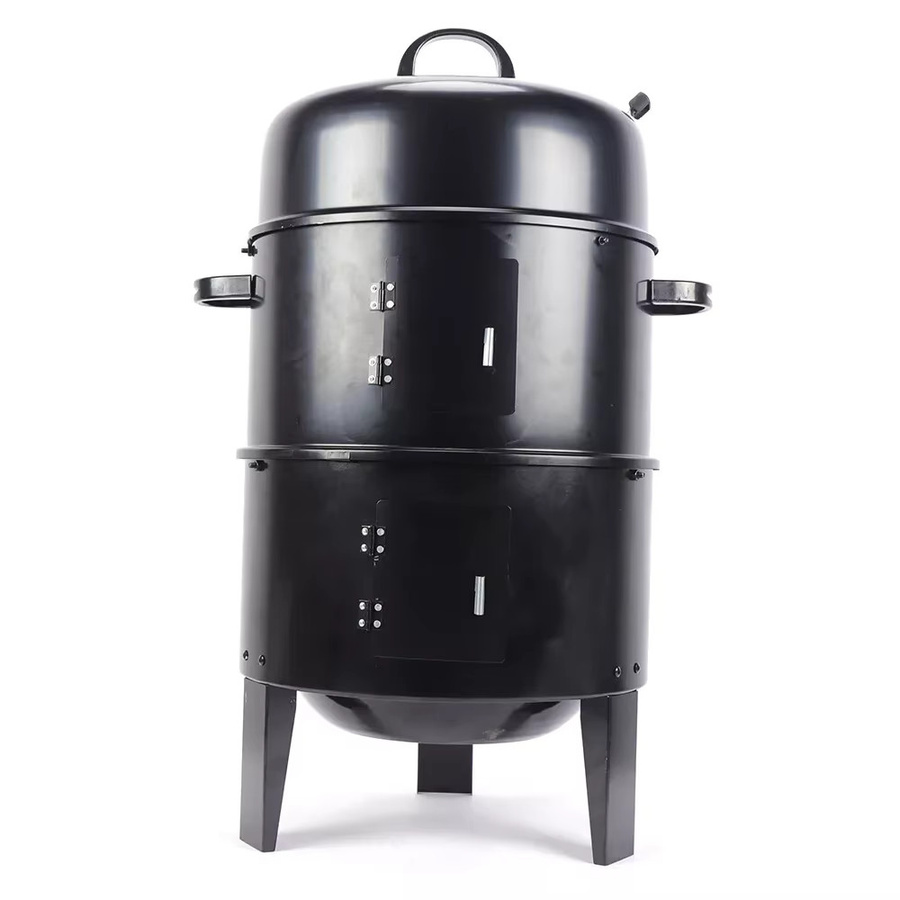 Bymaocar 3-in-1 Multifunktions-Räuchergrill aus Eisen in Schwarz, Holzkohlegrill für Fleisch mit abnehmbarem Grillofen, Höhe: 84,0 cm - Bild 2