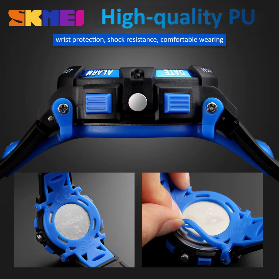 SKMEI Armbanduhr, Digitaluhr, Quarz, Kunststoff, Schwarz, Kinder - Bild 2