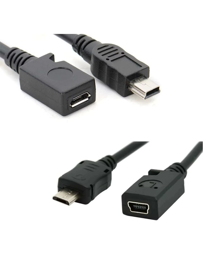 BSN Mini-USB auf Micro-USB-B Adapter Konverter in Schwarz für Daten und Laden - Bild 4
