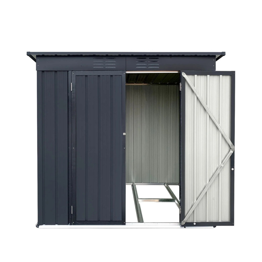 Albatros Profi Gerätehaus L aus verzinktem Metall in Anthrazit mit Schloss und Werkzeughaken, B/T/H: 176 x 112 x 173 cm - Bild 3