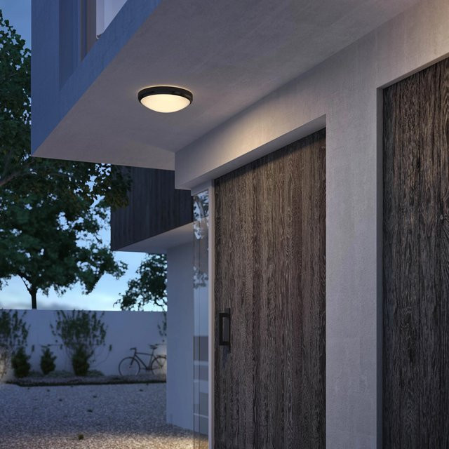 Philips Doris LED-Deckenleuchte in Schwarz mit 6W und warmweißem Licht (2700K) für den Außenbereich und Eingangsbereich - Bild 1