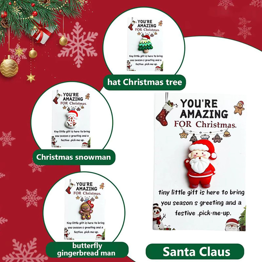 10 Stück Weihnachts-Mini-Umarmelkarten mit bunten Harzornamenten in Herzform als Grußkarten und Weihnachtsgeschenke - Bild 6