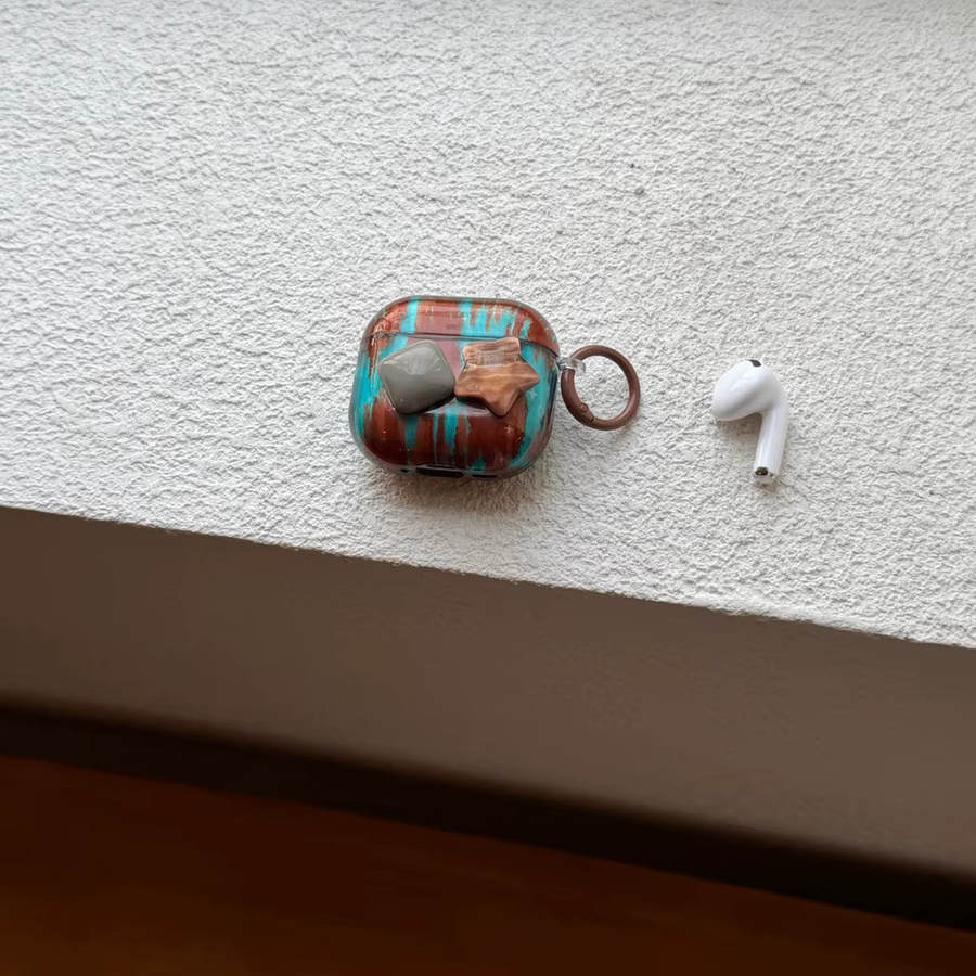Art Color Collision Kopfhörerhülle mit unregelmäßigem Streifen- und geometrischem Muster für Apple AirPods 1, 2, 3, 4 und Pro 2, Multicolor - Bild 5