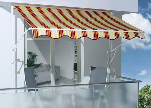 SPETTMANN Markise LINE mit Kurbelantrieb, mehrfarbig gestreift in Weiss, Rot, Gelb, Orange und Creme, B: 400 cm, T: 160 cm - Bild 1