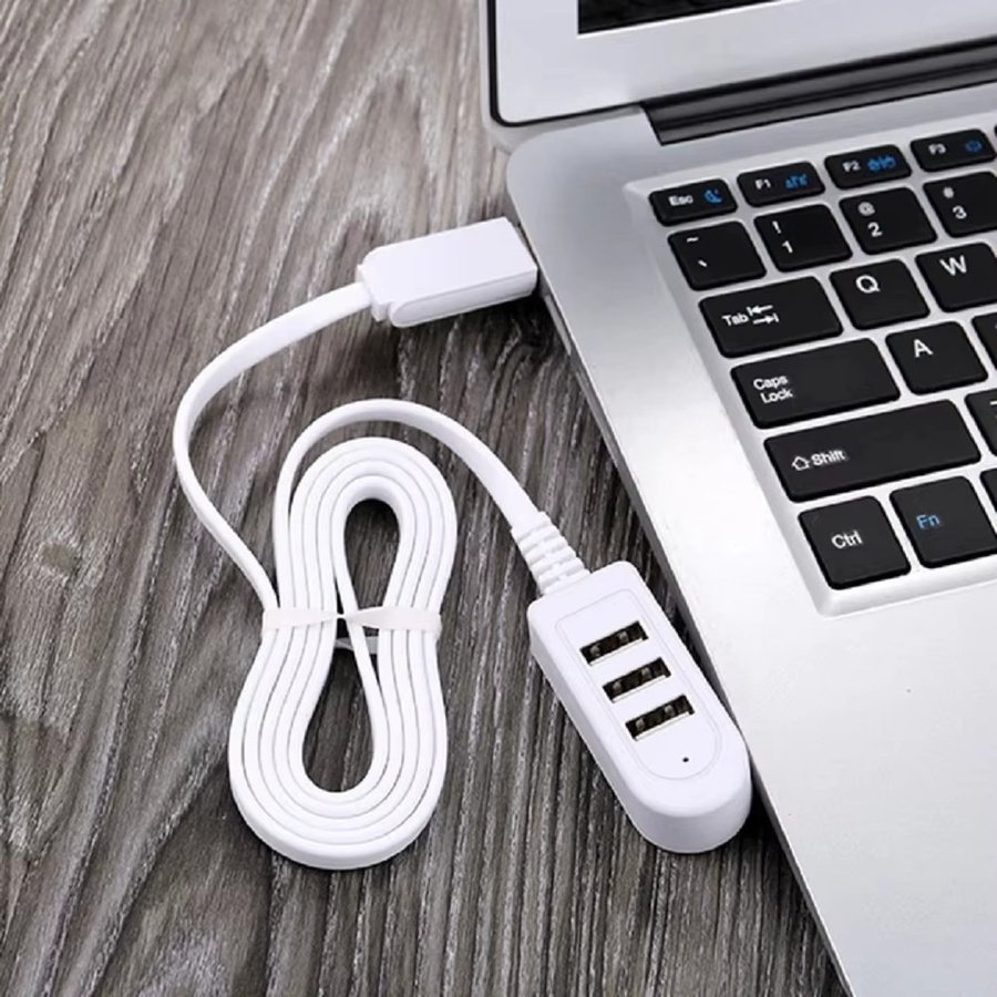 Koovesy 3-in-1 USB-Splitter Hub mit 3 A Ladefunktion und Datenübertragung in Weiß - Bild 5