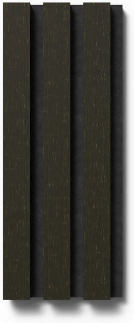 Denpanels Akustikpaneel Muster Eiche Geölt in Schwarz mit MDF und Filz, Breite: 29,5 cm, Höhe: 15 cm - Bild 1