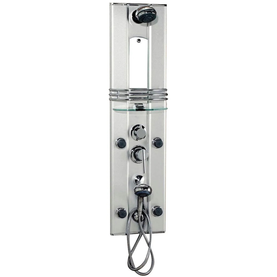 Sanotechnik Duschpaneel Palma in Silber mit Massagefunktion, Handbrause, Kopfbrause und Umsteller, Material Aluminium, Farbe Chrom, Höhe: 105 cm, Breite: 26 cm - Bild 2