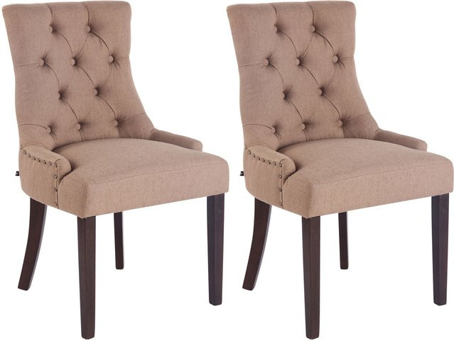 TPFLiving 2er Set Esszimmerstühle Aboli in Stoff antik, Farbe Beige/Taupe, modern - Bild 1