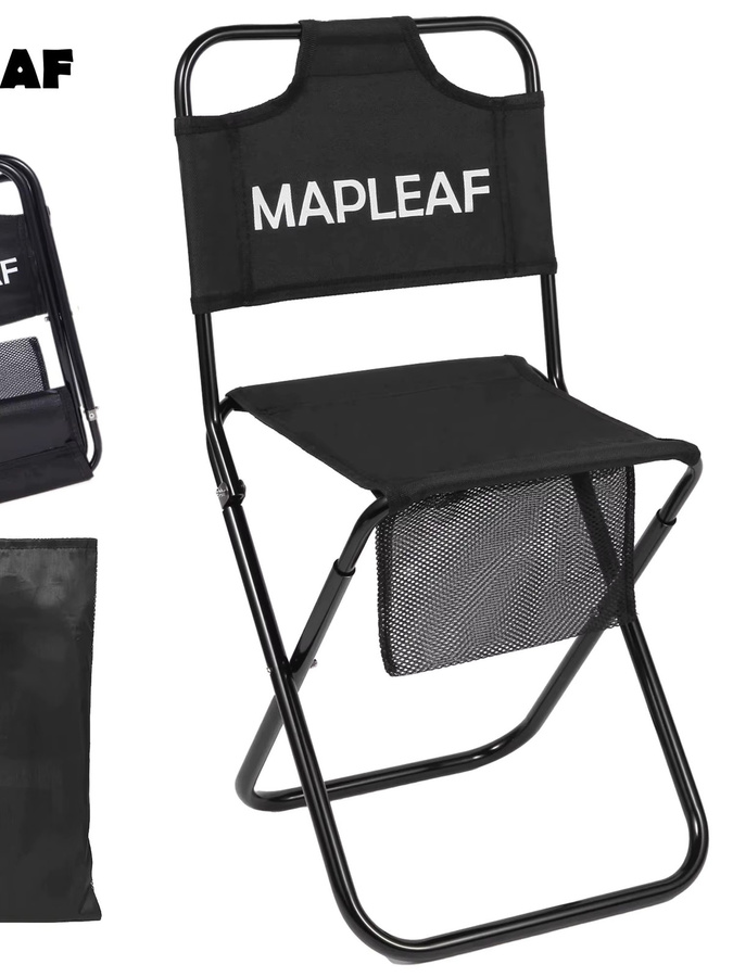MAPLEAF Faltbarer Strandstuhl in Schwarz, ultraleichter und tragbarer Campingstuhl für Outdoor, Picknick und Angeln - Bild 7