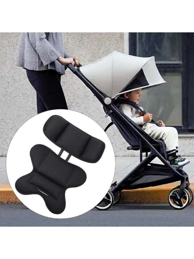 Bequemes Kopf- und Körperstützpolster für Babys in Schwarz für Autositze und Kinderwagen - Bild 6