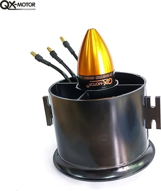 QX-MOTOR 70mm EDF 6-Blatt Impeller, Bürreloser Motor, Schwarz - Bild 1