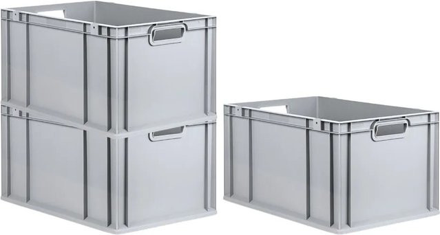 PROREGAL SuperSparSet 3x Eurobox NextGen Grip in Grau, H x B x T: 32 x 40 x 60 cm, 65 Liter - Bild 1