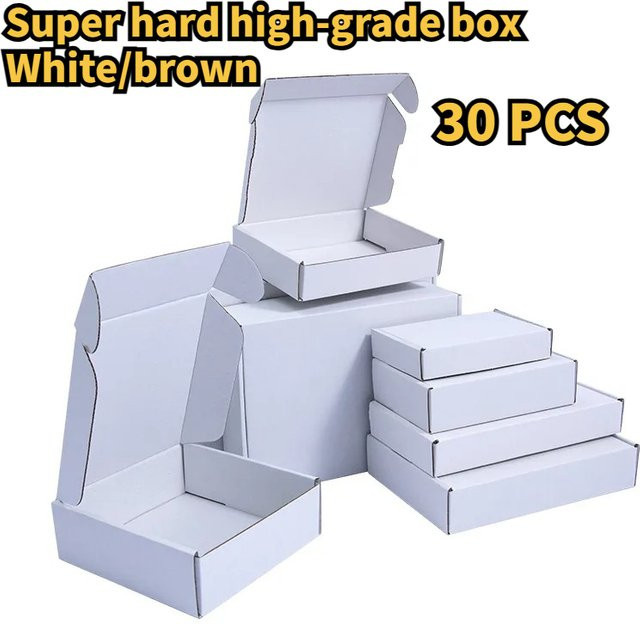 30 Stück Kartonverpackungen aus Papier in Weiß und Braun für Geschenke, Hochzeiten oder Partys - Bild 1