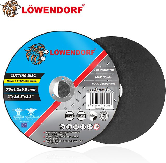 10 Stück Metalltrennscheiben für Stahl und Edelstahl aus Aluminiumoxid, Durchmesser: 75 mm, Dicke: 1,2 mm, Breite: 9,5 mm - Bild 1