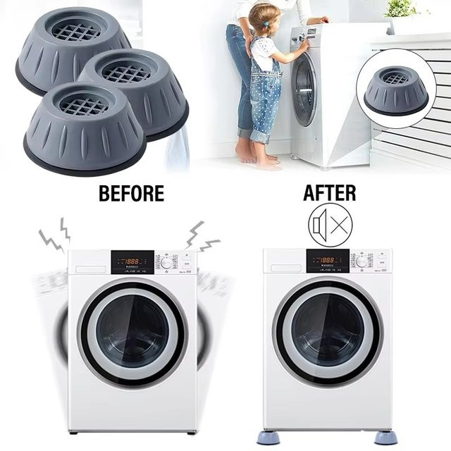 Anti-Vibrations-Pads aus Gummi für Waschmaschine und Kühlschrank als rutschfeste Schutzmatten für Möbel - Bild 1