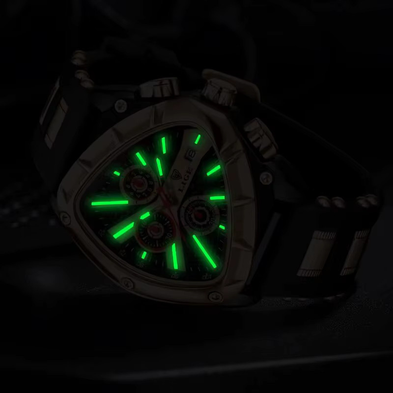 Lige Armbanduhr Quarz, Edelstahl, Schwarz, Herren - Bild 2