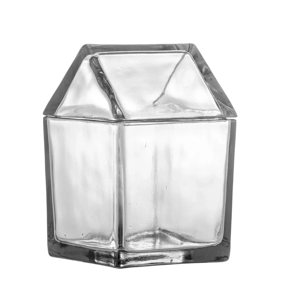 Bloomingville Glasdose Elius aus recyceltem Glas in Transparent, Form: Häuschen, Höhe: 19 cm, Breite: 12 cm, Tiefe: 12 cm - Bild 1