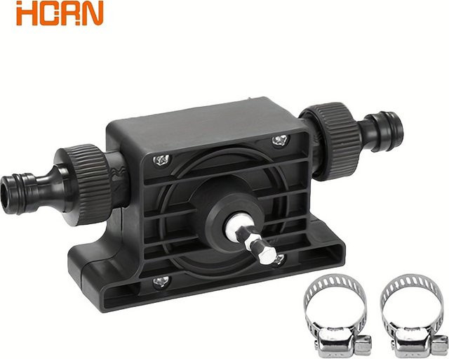 HORN Tragbare Elektrische Bohrmaschinenpumpe Selbstansaugende Transferpumpe für Öl, Flüssigkeiten und Wasser in Schwarz - Bild 1