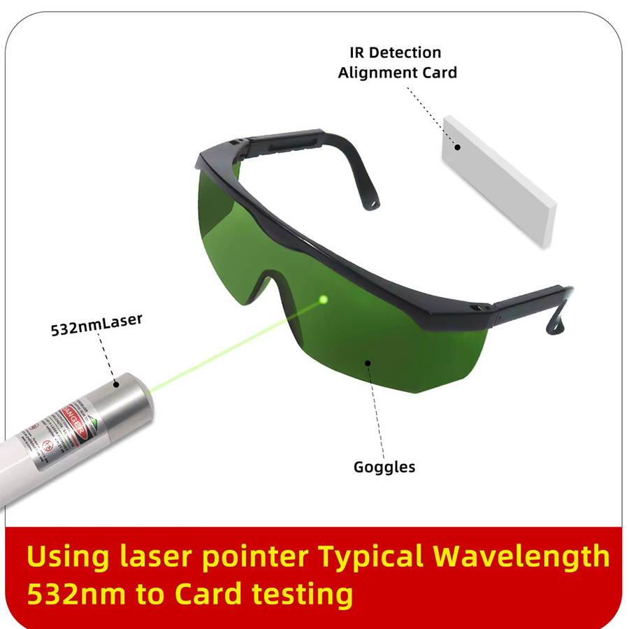 Leeyongin Laser-Schutzbrille mit grüner Sicherheitslinse für 1064 nm ND:YAG und CO2 Laserschneid- und Graviermaschinen, Schutzstufe OD4+, CE-zertifiziert - Bild 3