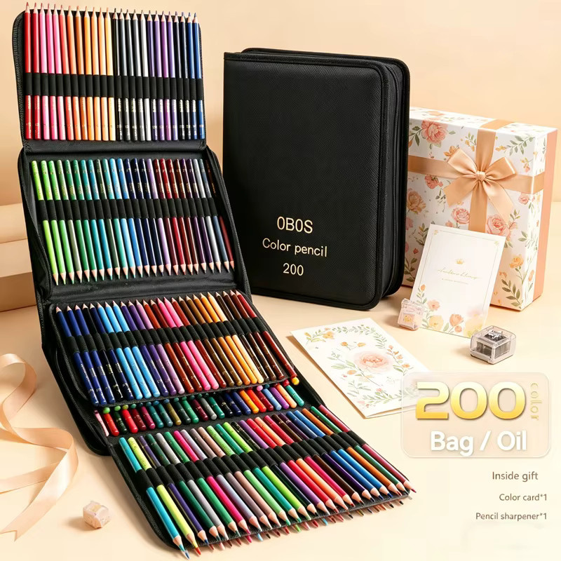 Professionelles Aquarell-Ölstifte Set mit Aufbewahrungstasche in 48 bis 200 Farben für Kunstbedarf - Bild 6