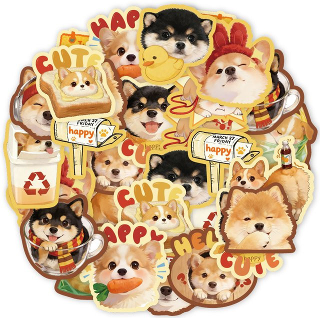 Etori Life Shiba Inu Life Scene Stickers, multicolour - Bild 1