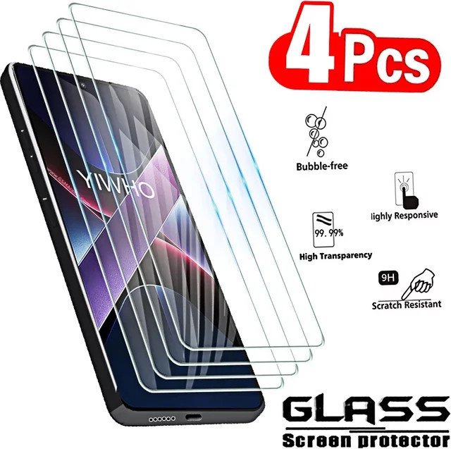 4 Stück Displayschutzfolien aus gehärtetem Glas für Xiaomi Poco X7 Pro X6 X5 X4 Pro 5G, Full Cover Schutzfolie, transparent - Bild 1