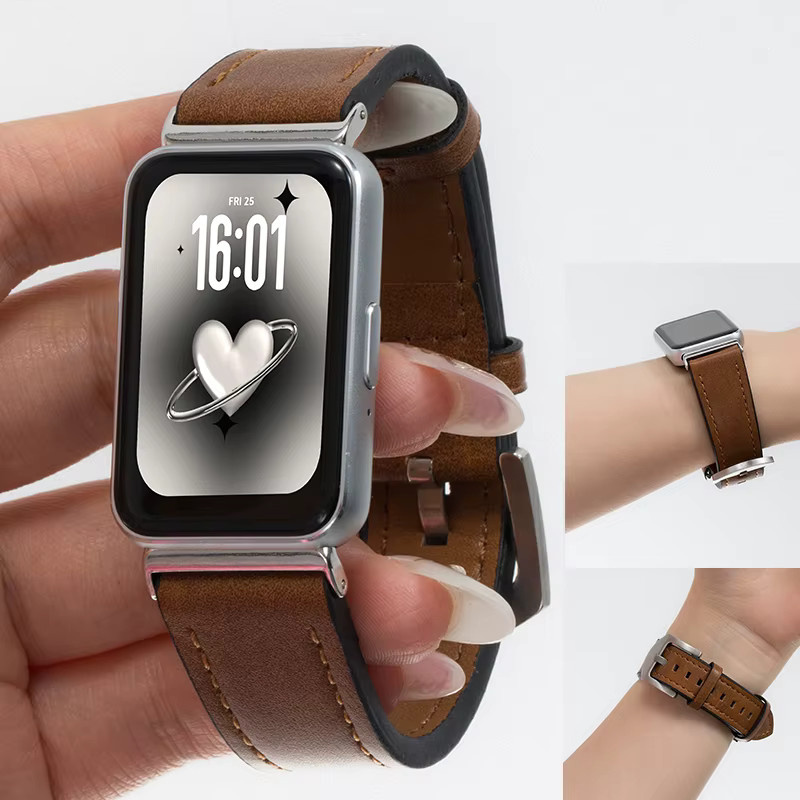CHIICSMART Uhrenarmband Leder, braun, Samsung Galaxy Fit 3 - Bild 2