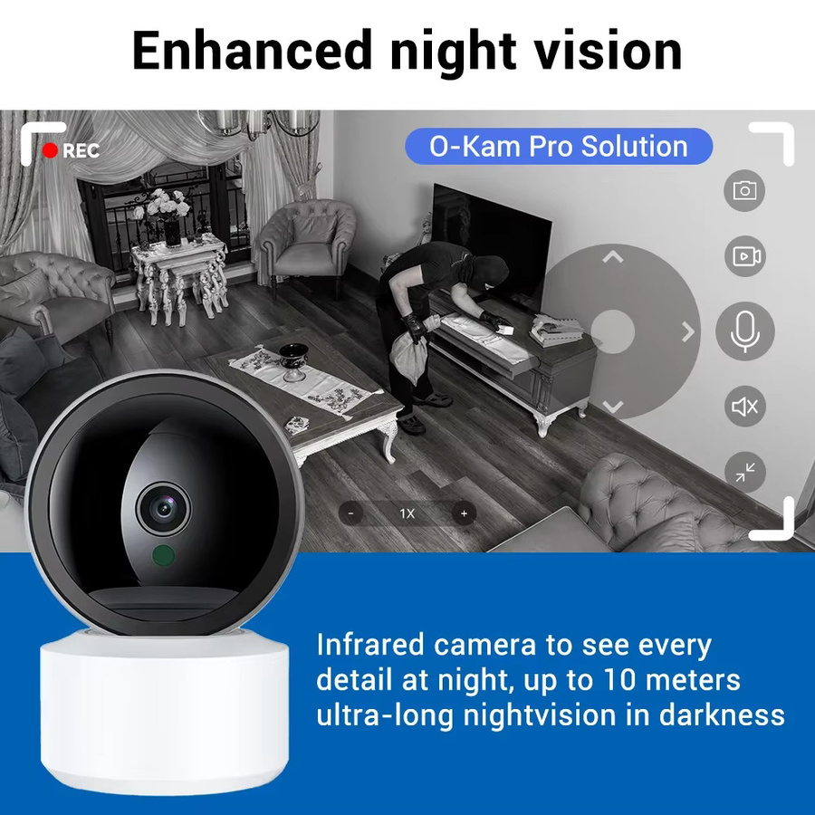 PEGATAH WLAN-Innen-Sicherheitskamera in Weiß mit 5MP Auflösung, 4,0-fach Zoom, Nachtsicht und App-Steuerung für Babymonitor oder Haustierüberwachung - Bild 3