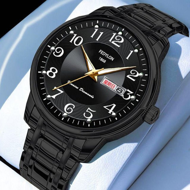 YIRAN Jewelry Digitaluhr, Automatik, Edelstahl, Schwarz, Herren - Bild 1