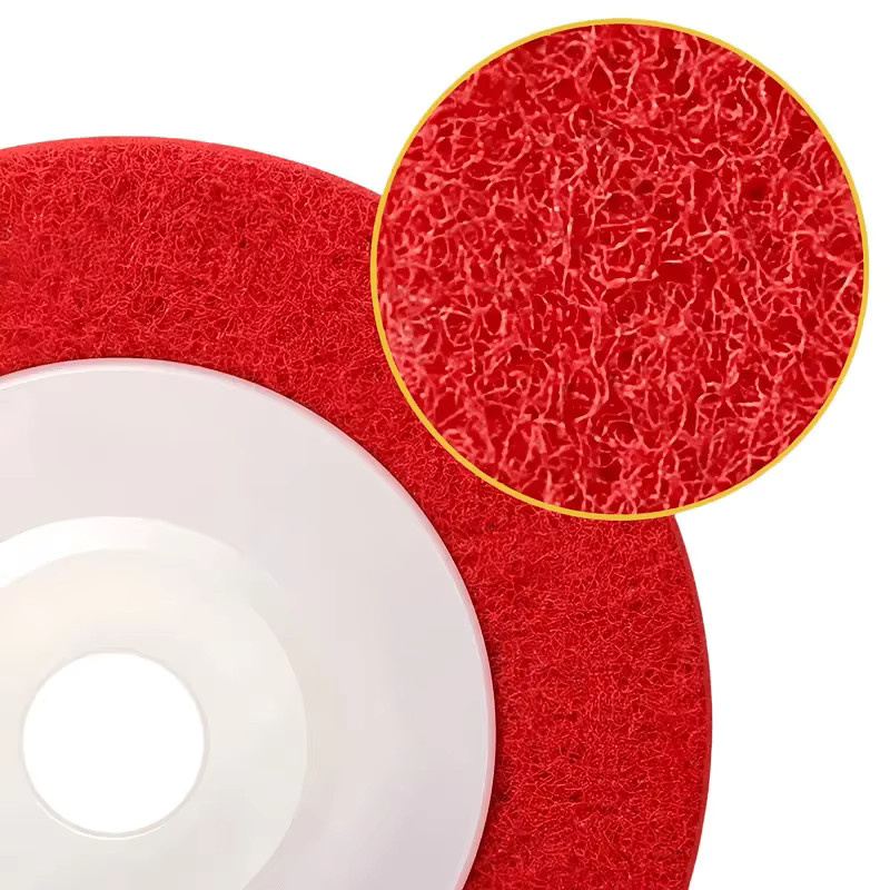 5 Stück LouCnloin Nylon-Schleifpads 4 Zoll zum Polieren und Reinigen von Metall und Holz in Grau und Rot - Bild 5