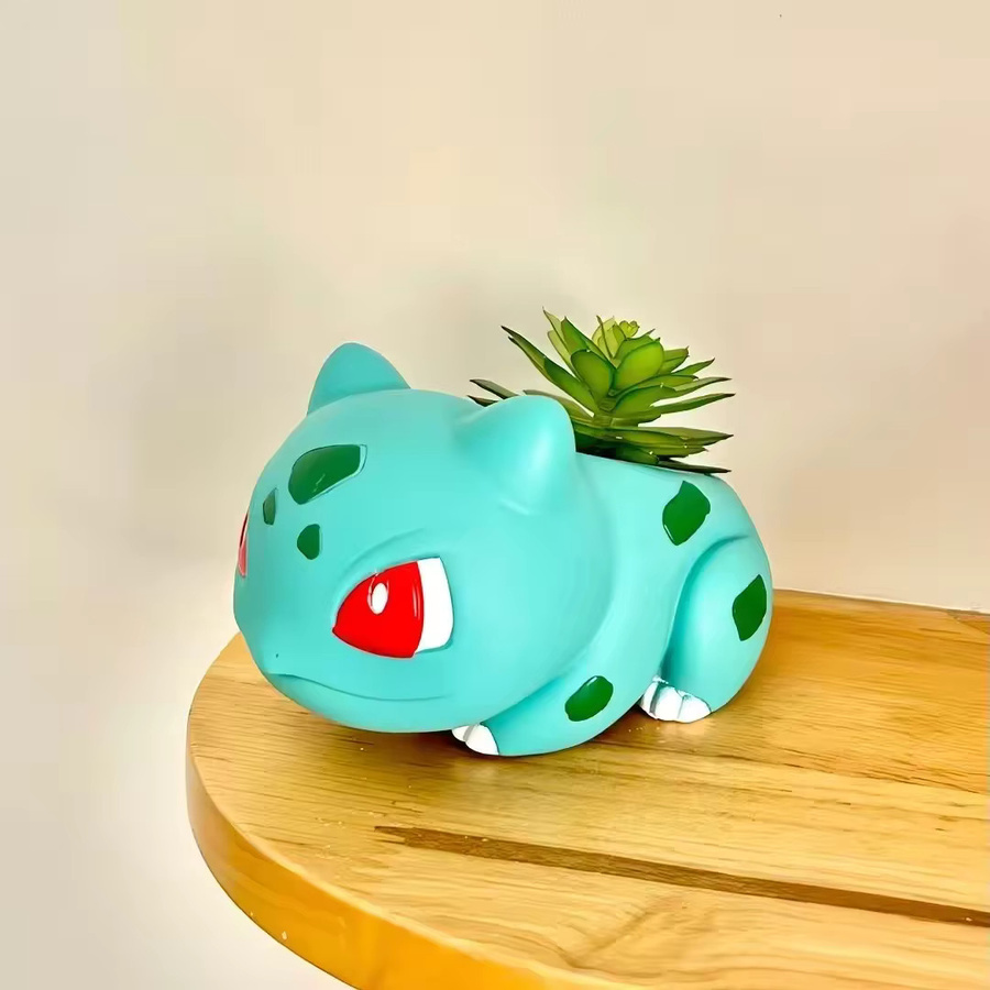 Pokémon Bulbasaur Blumentopf von Bandai in Multicolour mit abnehmbarer Samenkapsel, Höhe: 12 cm - Bild 3