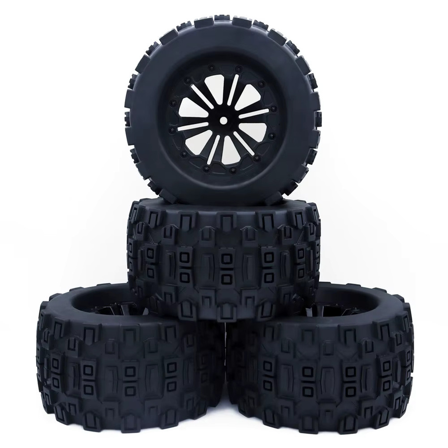 ZD Racing Monster Truck Räder Reifen, 4-teiliges Set, 1:10, Gummi, Schwarz - Bild 1