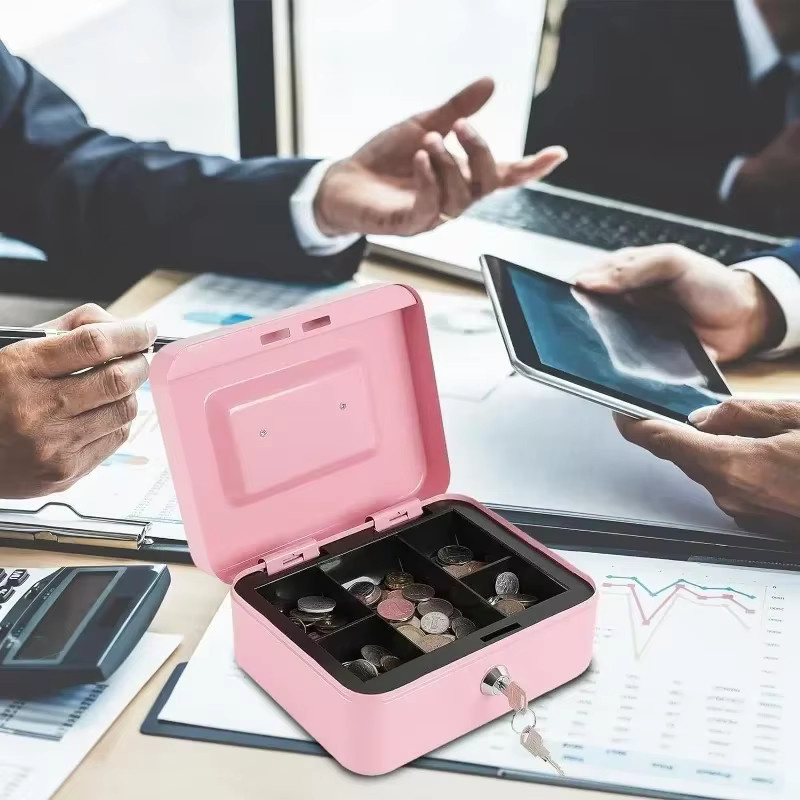 Tragbarer Schlüsselsafe aus Stahl in Rot oder Pink zur sicheren Aufbewahrung von Schlüsseln, Geld und Schmuck - Bild 2