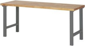 STIER Werktisch Premium aus Stahl und Holz in Braun B/T/H: 200 x 70 x 84 cm - Bild 1