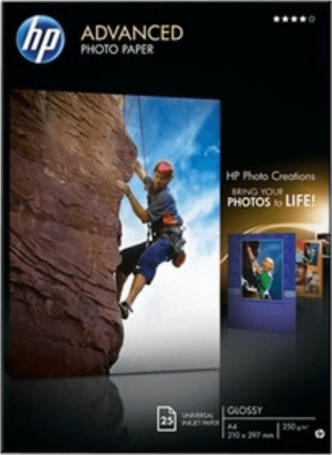 HP Advanced Glossy Fotopapier für Inkjet-Drucker, Weiß, A4, 25 Bögen - Bild 1