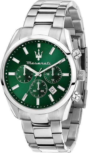 Maserati Herrenuhr Attrazione, Quarz, Edelstahl, Grün, 43 mm - Bild 1