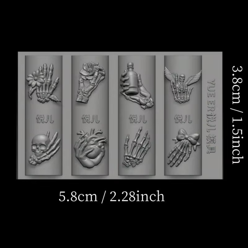 Nagelkunst-Formen-Set, Silikonform, 3D Dekoration, Transparent - Bild 2