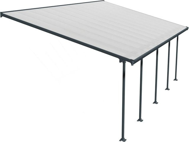 Palram Canopia Terrassenüberdachung Feria in Anthrazit mit integrierten Regenrinnen, B: 400 cm, T: 787 cm, H: 240 cm - Bild 1