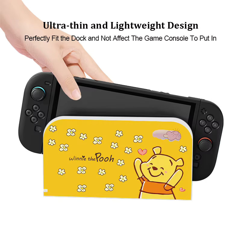 Dekorative Cartoon-Bär Frontplatten-Schutzabdeckung für Nintendo Switch 2 Lade-TV-Dockingstation in Gelb - Bild 2