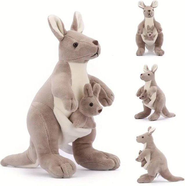 Yiran toy Känguru-Plüschtiere, Mutterkänguru und Babykänguru, 28cm, ab 3 Jahre - Bild 1