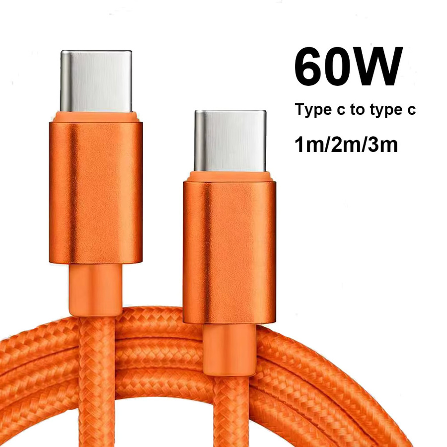 VBNM USB-C zu USB-C Schnellladekabel 60W aus nylon geflochtenem Material in Schwarz für iPhone 15 16 17 Pro Max, Samsung, Xiaomi und Huawei - Bild 6