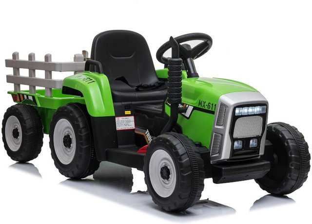 TPFLiving Elektro-Kinderauto Traktor mit Anhänger, grün - Bild 1