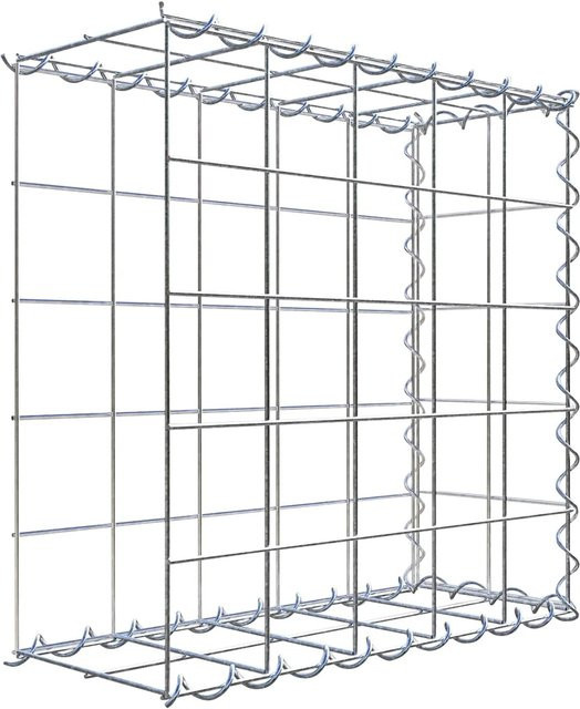 Gabiona Anbaukorb Typ 2 aus Stahl in Silbergrau, B/T/H: 50 x 50 x 20 cm, Maschenweite 10 x 10 cm - Bild 1