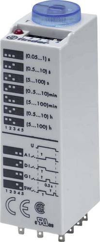 Finder Zeitrelais 85.03.0.024.0000, 24V DC/AC, Zeitbereich: 0,05 - 360000s, 3 Wechsler, Weiß - Bild 1