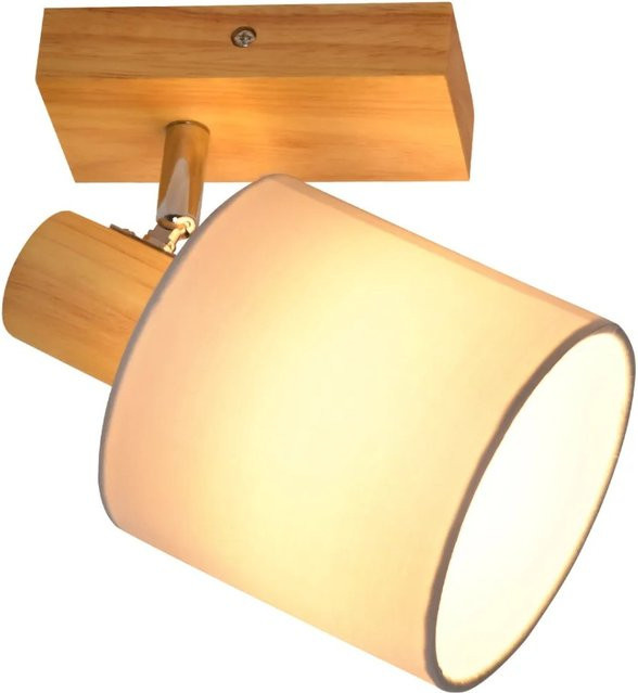 NETTLIFE Deckenstrahler Wood modern aus Holz und Metall mit E14 Fassung in Holzfarbe - Bild 1