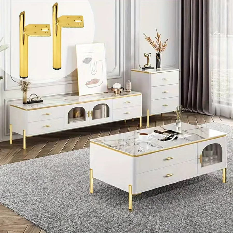 4-teiliges HACTIVOL Möbelbein-Set aus Metall in Gold, glänzend - Bild 3