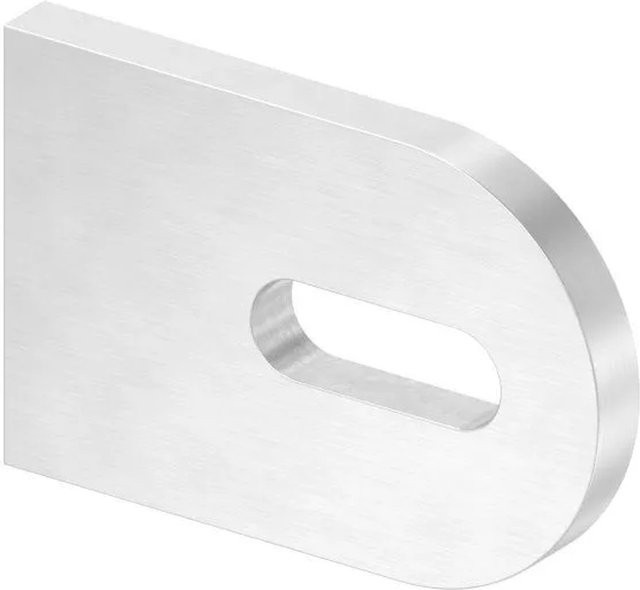 FeNau Anschweißlasche aus Edelstahl V2A in Silber mit Langloch, B/H/T: 6,0 x 4,0 x 0,6 cm - Bild 1