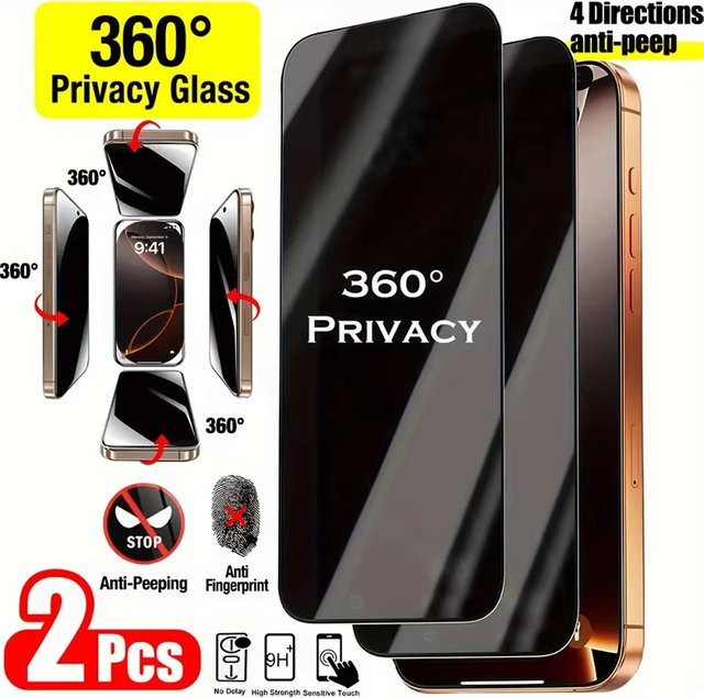 Sichtschutzfolie Anti-Spy Glas für Apple iPhone Modelle in Transparent - Bild 1