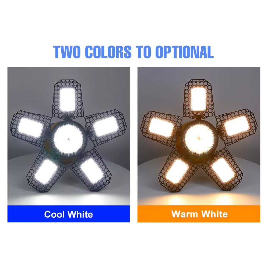 CanLing 350W LED-Lampe E27 mit verstellbarem Design in Weiß für Garage und Workshop - Bild 2