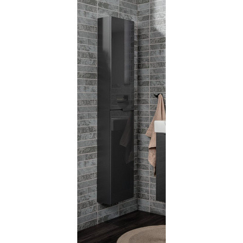 Fackelmann Bad-Hochschrank Luna in Anthrazit mit 2 Türen und Soft-Close-Funktion, B/T/H: 30 x 16,8 x 162 cm - Bild 2
